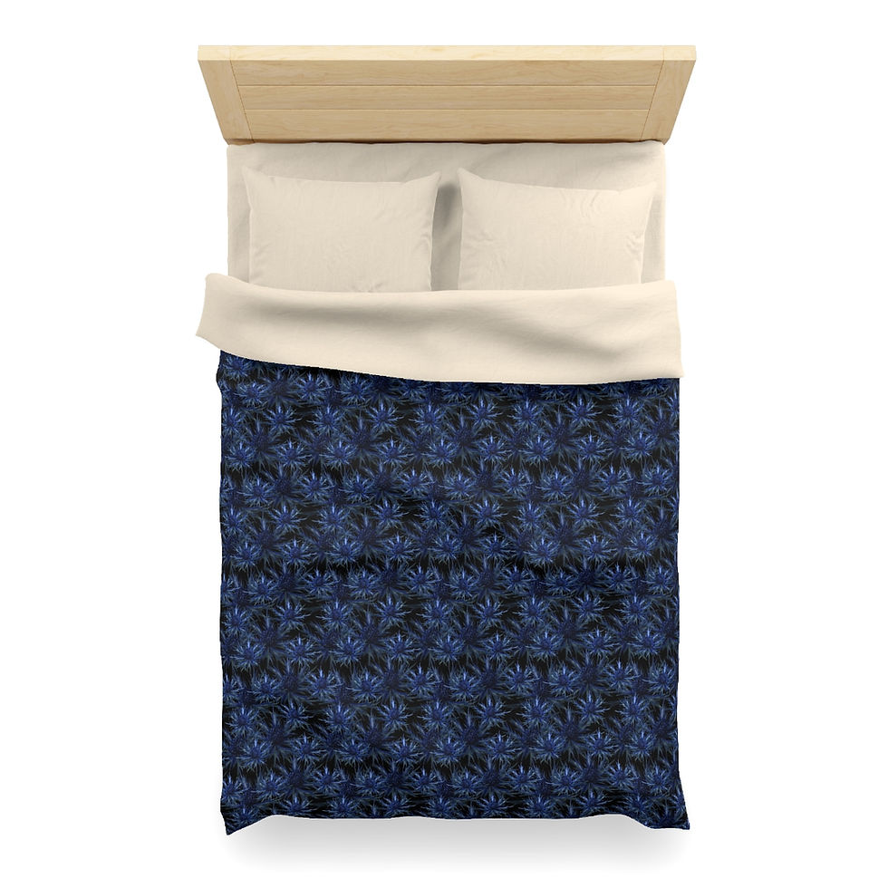Thumbnail: Blue Herb Thistle Microfiber Duvet Cover