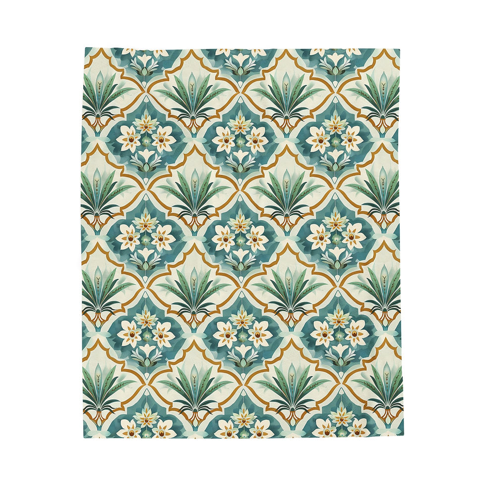 Thumbnail: Indian influenced Velveteen Plush Blanket