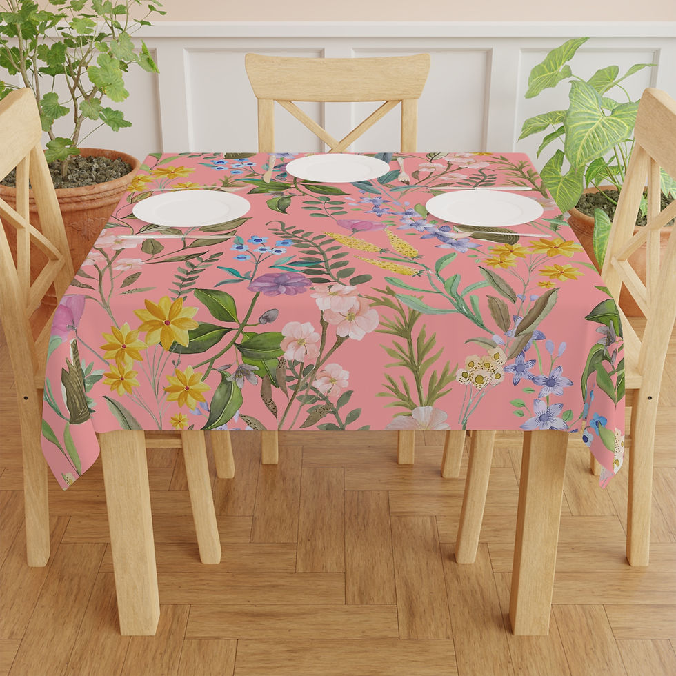 Thumbnail: Garden Floral Pink Tablecloth - Perfect for Gatherings & Celebrations