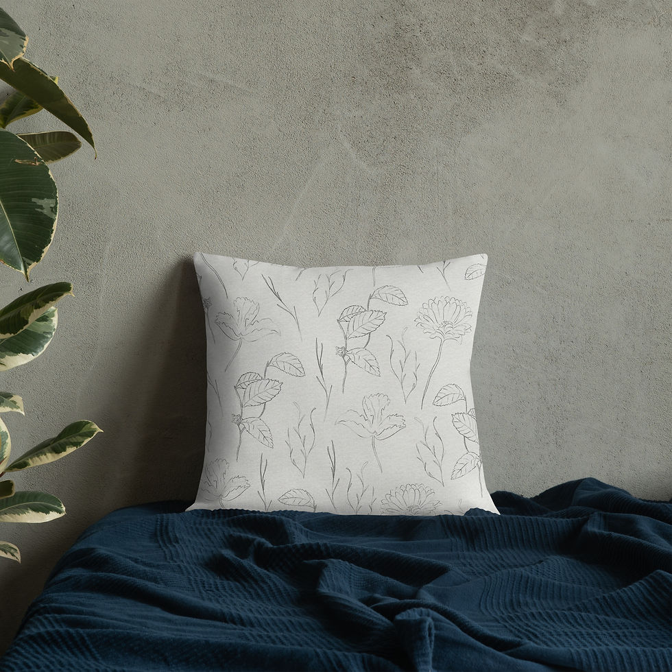 Thumbnail: White Floral Premium Pillow