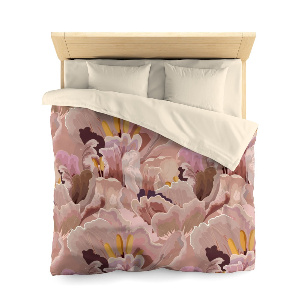 Dusty Pink Iris Microfiber Duvet Cover