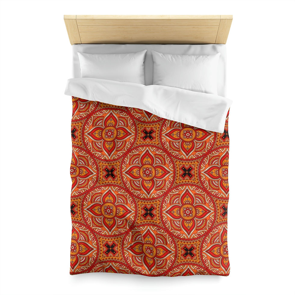 Thumbnail: Red Mandala Microfiber Duvet Cover