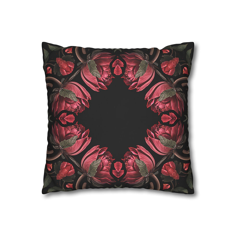 Thumbnail: Midnight Roses Floral Pillowcase for Cozy Home Decor