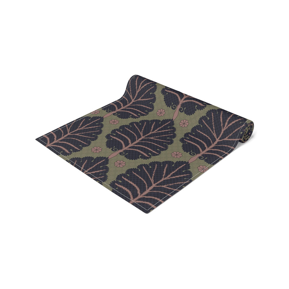 Thumbnail: Elegant Leaf Pattern Table Runner 