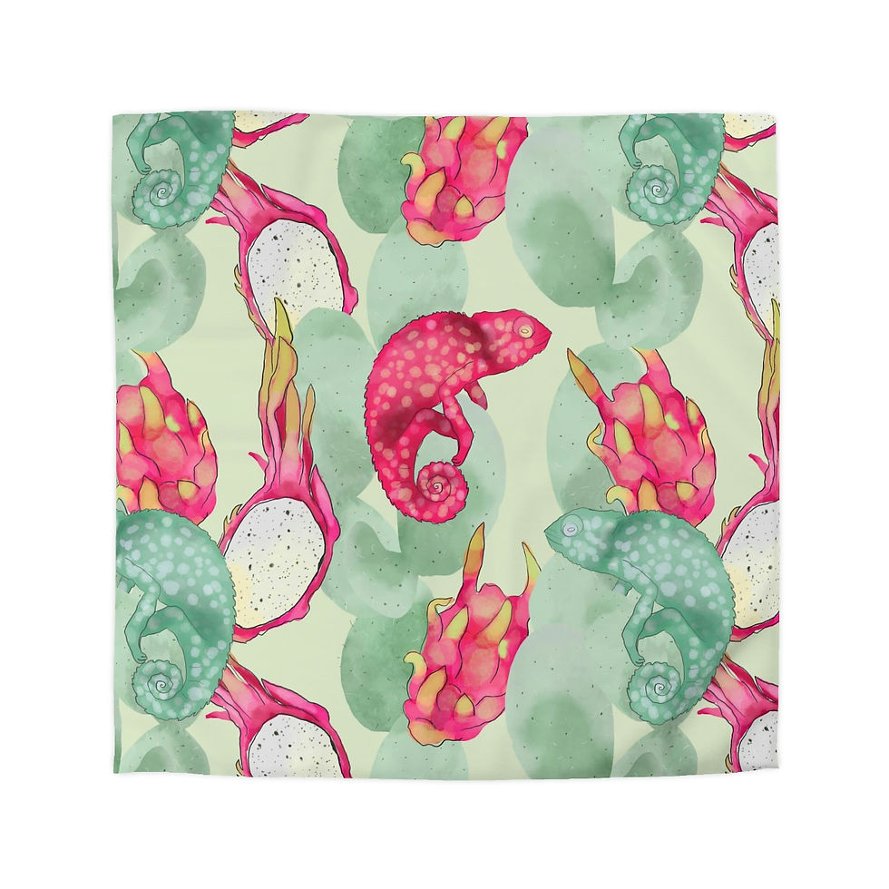 Thumbnail: Milkshake Dragon (green)Microfiber Duvet Cover