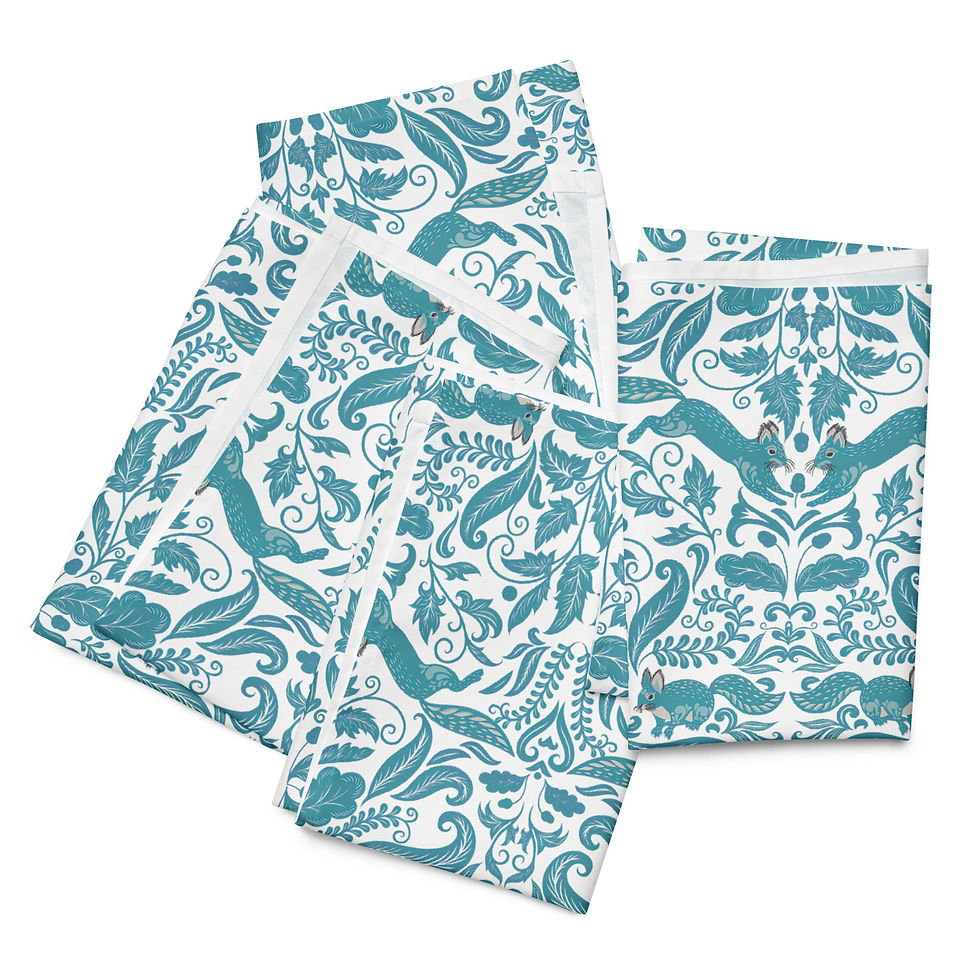 Thumbnail: Damask Squirrel Cloth napkin set