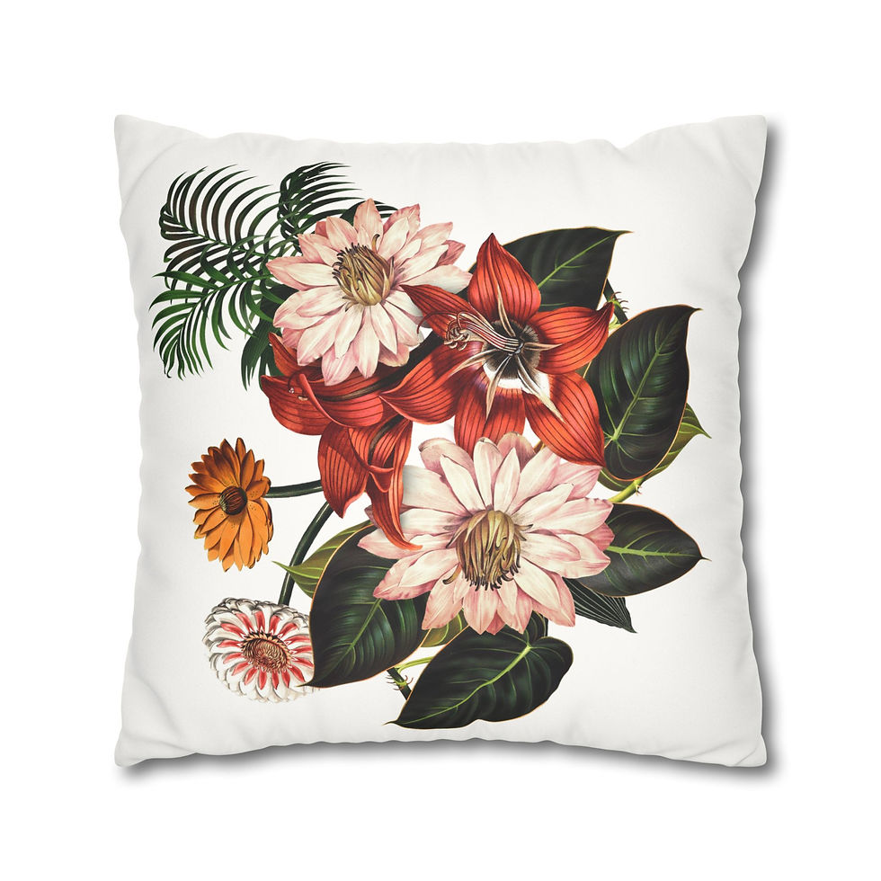 Thumbnail:  Floral Faux Suede Pillowcase
