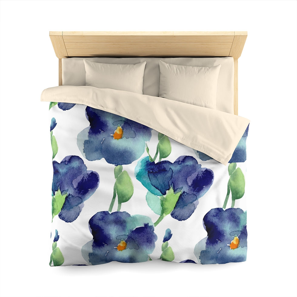 Thumbnail: Blue Petunia Microfiber Duvet Cover