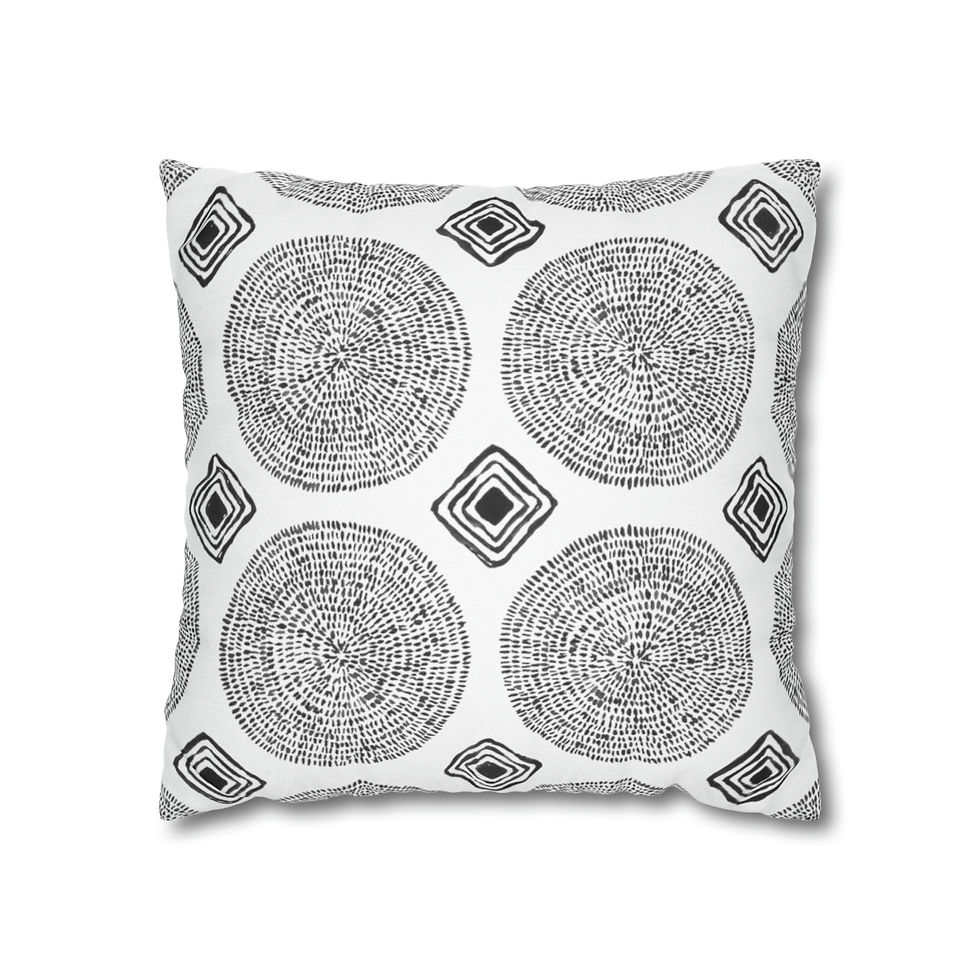 Thumbnail: Circles and Shapes Spun Polyester Square Pillow Case