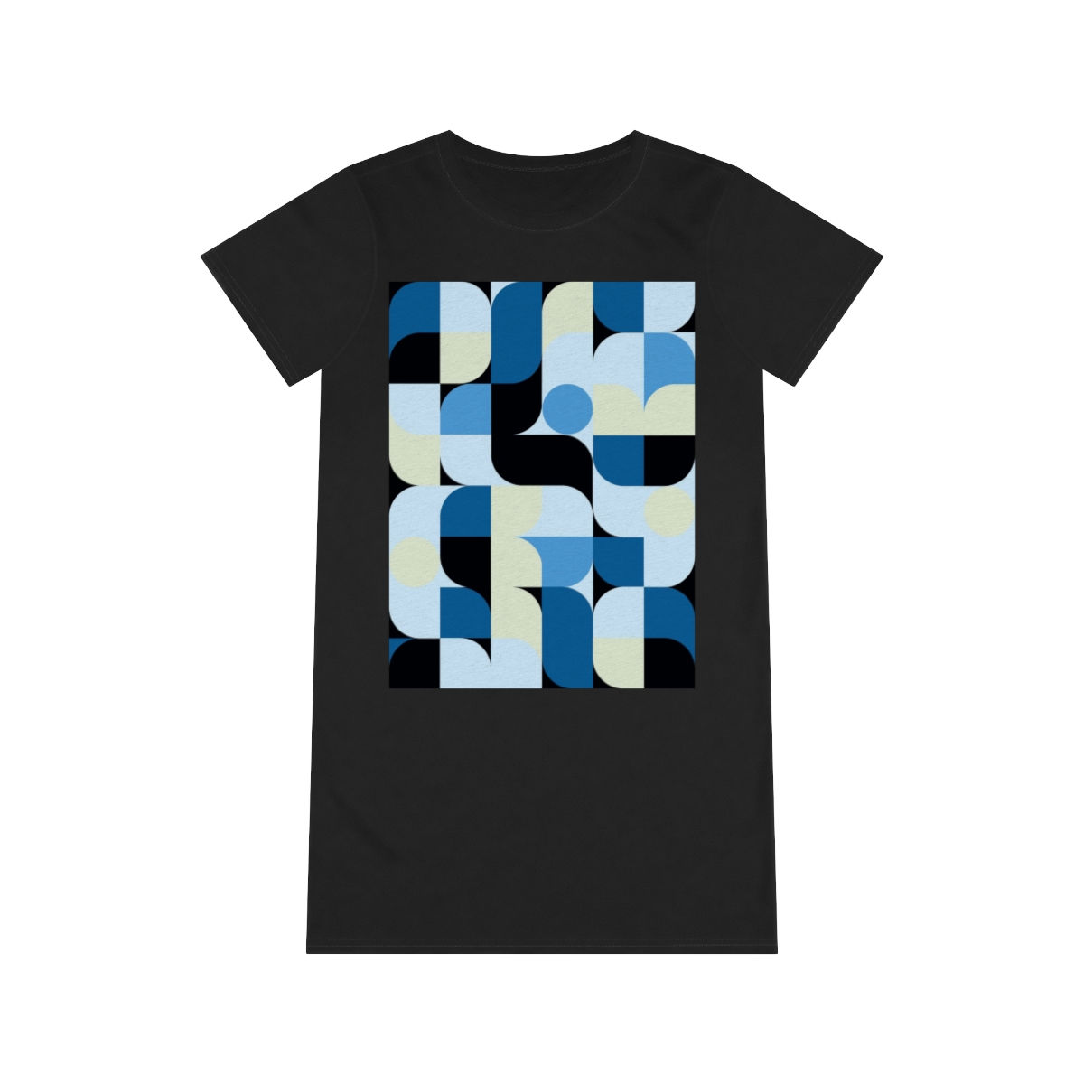 Blue Abstract Organic T-Shirt Dress