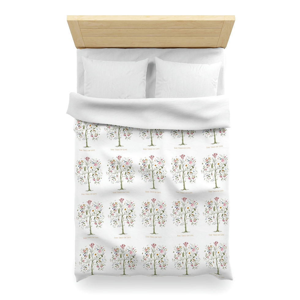 Thumbnail: Tree of Life (Color) Microfiber Duvet Cover