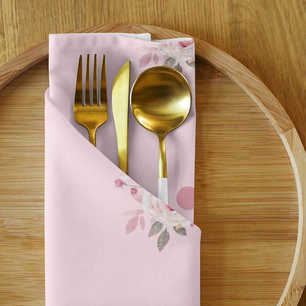 Thumbnail: Pink Rose Garden Cloth napkin set