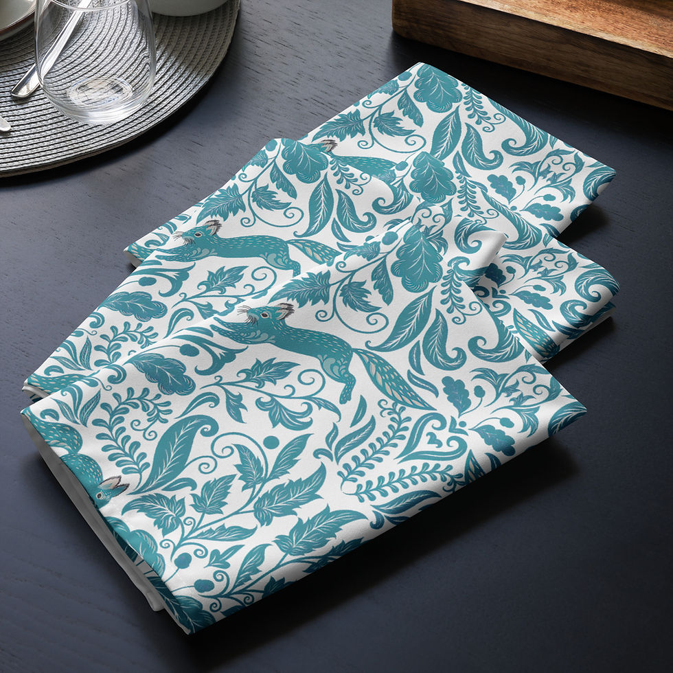 Thumbnail: Damask Squirrel Cloth napkin set