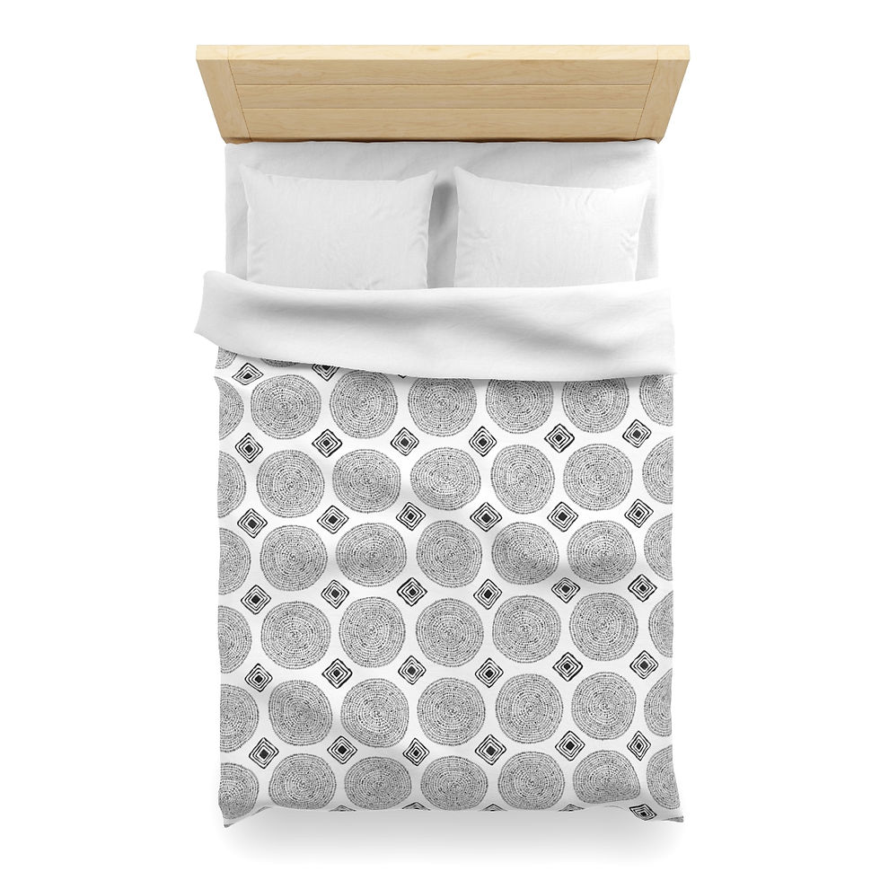 Thumbnail: Circles and Shapes B Microfiber Duvet Cover