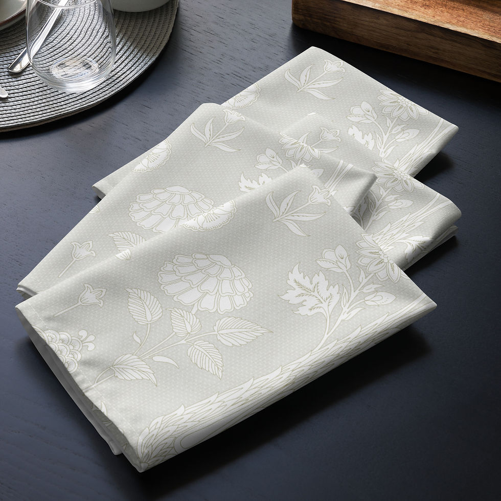 Thumbnail: Malabar (White) Cloth napkin set