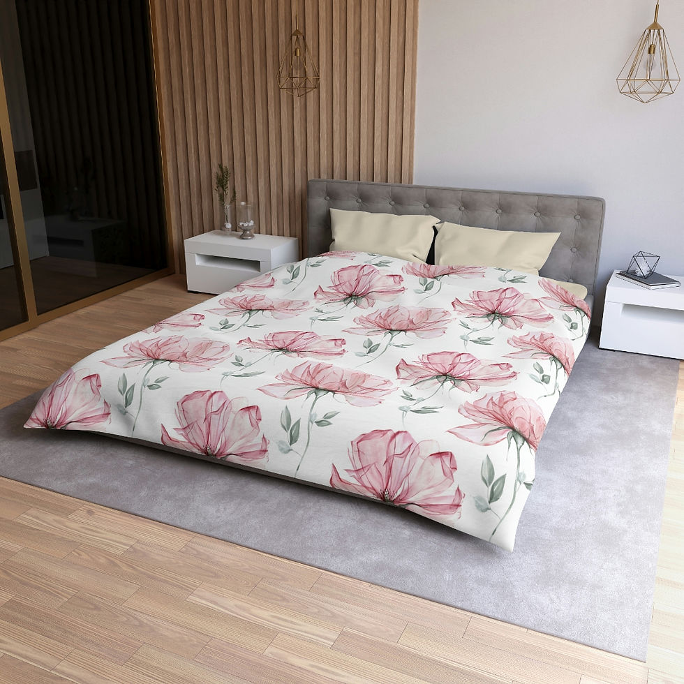 Thumbnail: Transparent Roses Microfiber Duvet Cover