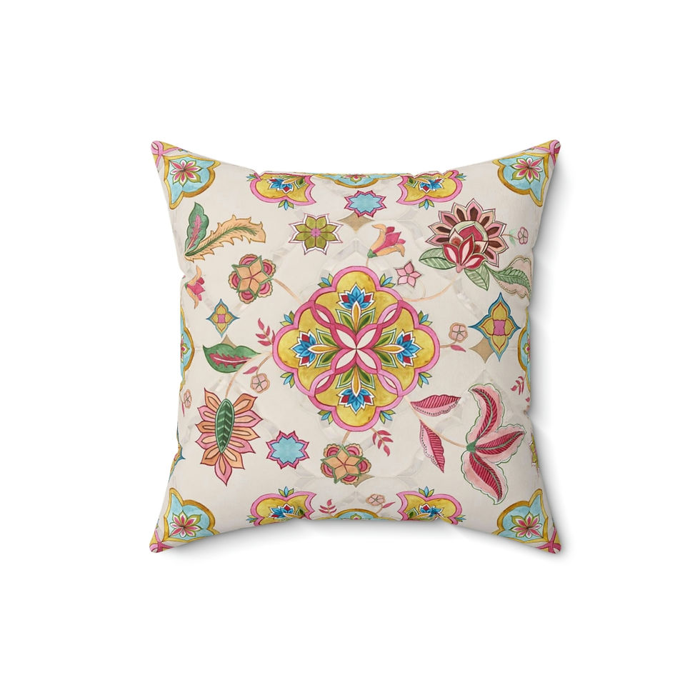 Thumbnail: Indian Influence Faux Suede Square Pillow