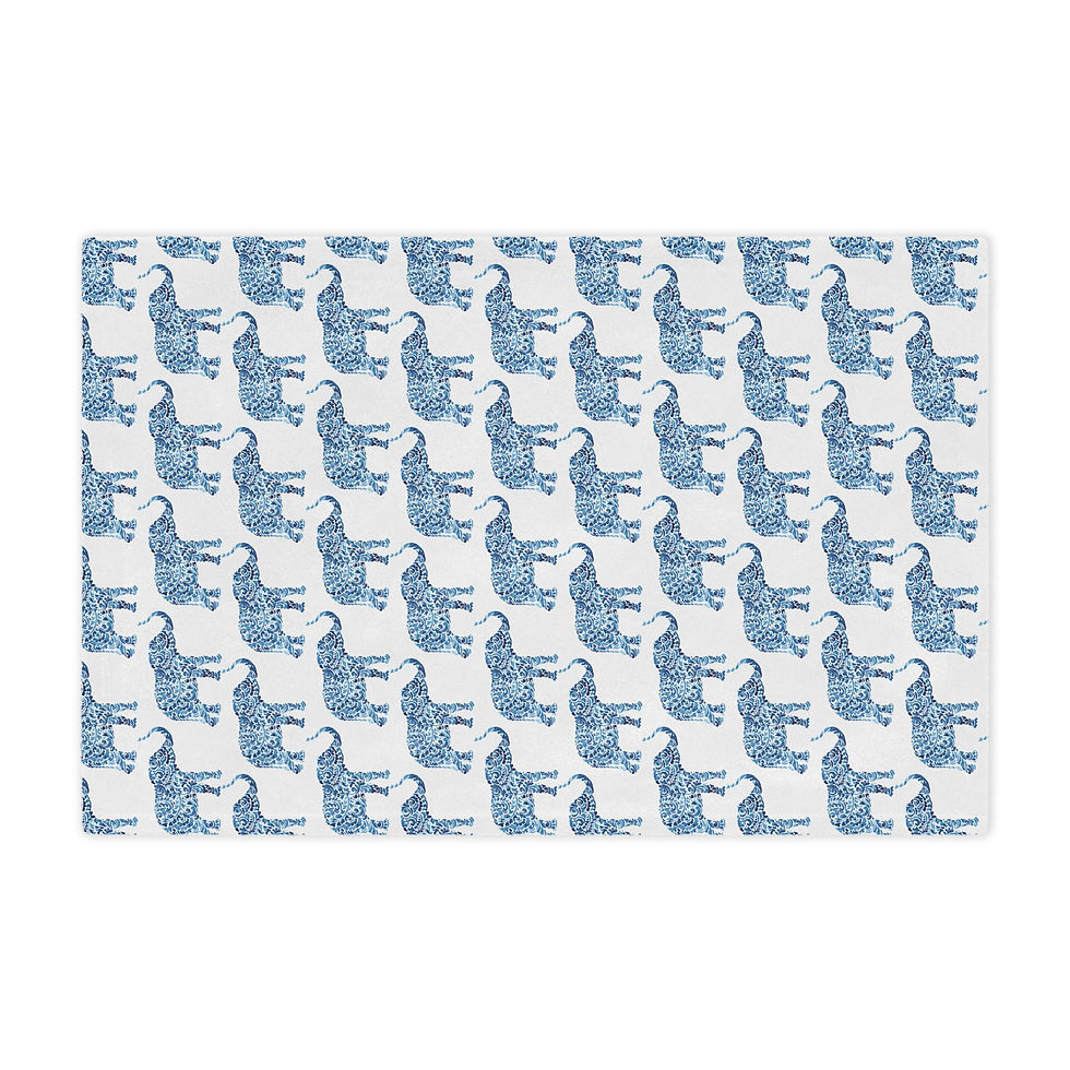 Thumbnail: Blue Elephant Pattern Minky Blanket 