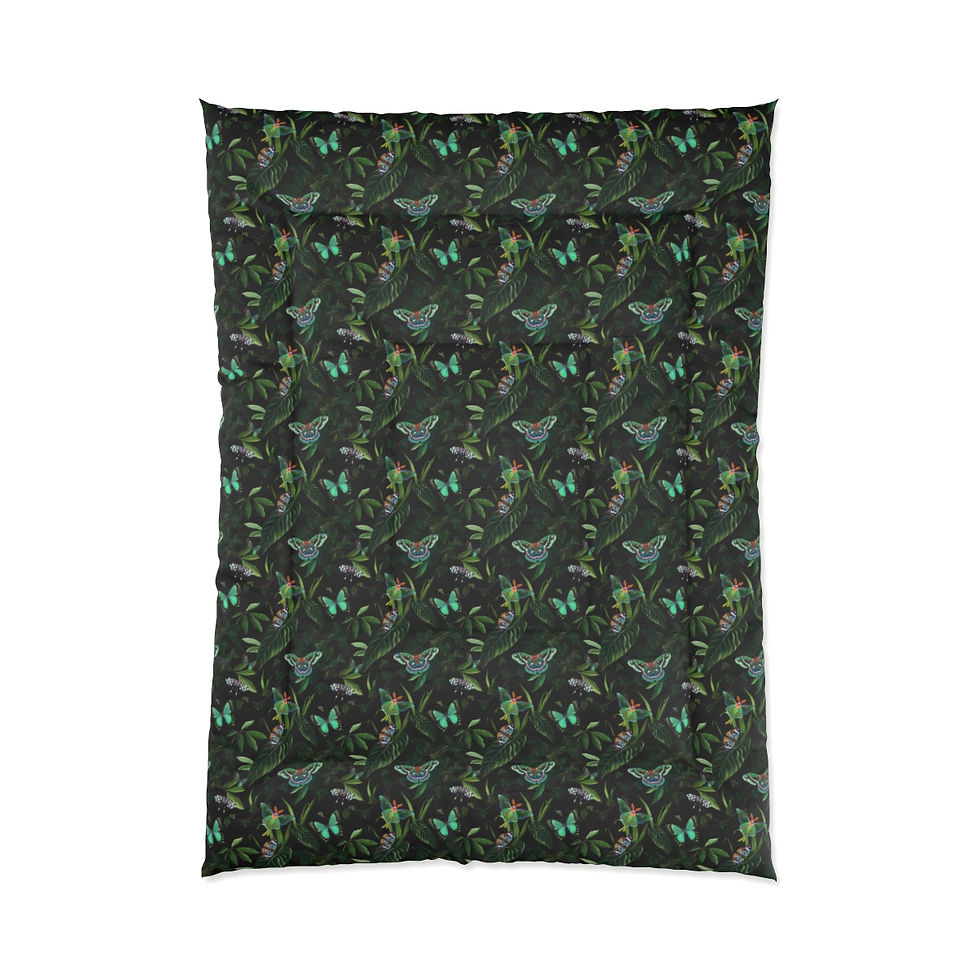 Thumbnail: Royal Greenery with Butterflies Comforter