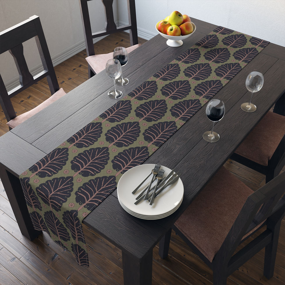 Thumbnail: Elegant Leaf Pattern Table Runner 