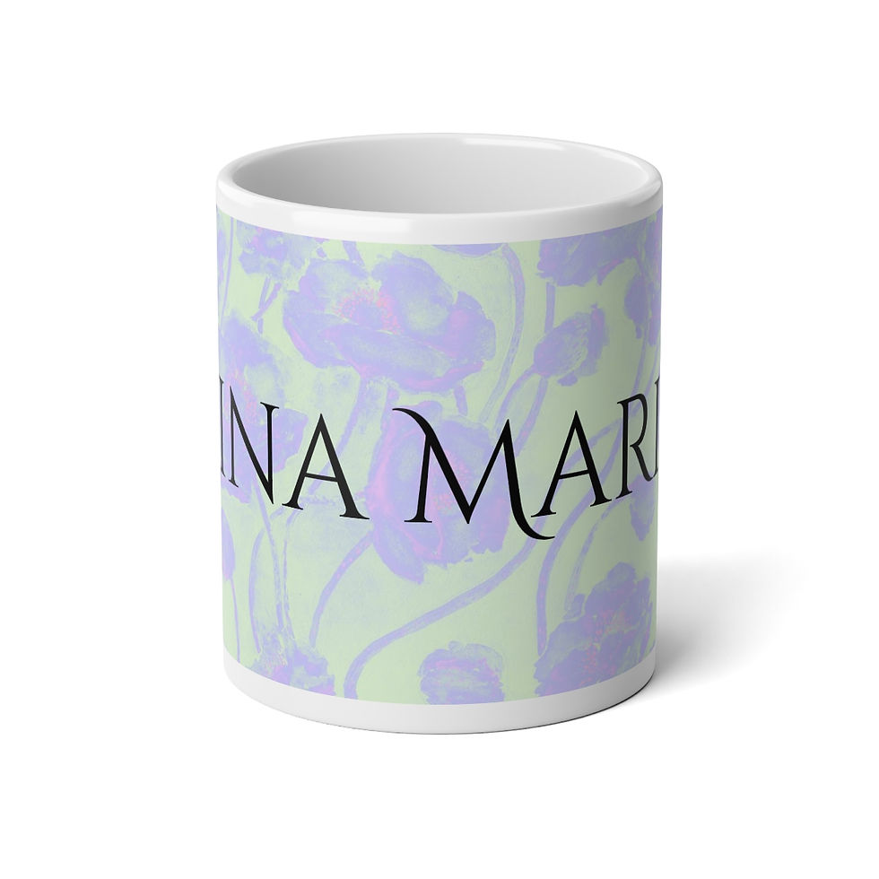 Thumbnail:  Wandering Flowers (Lavender with Tina Maria) Jumbo Mug, 20oz