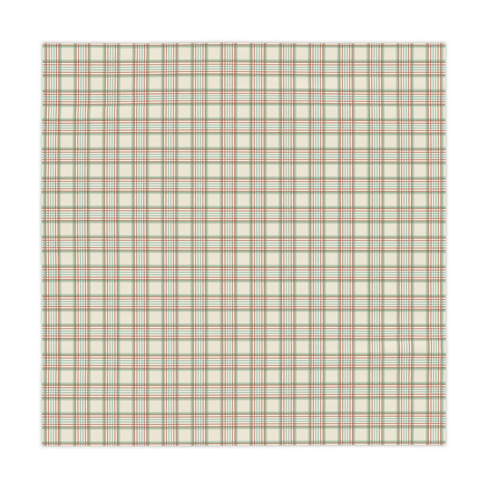 Thumbnail: Off White Sage/Blue/Red Plaid Tablecloth