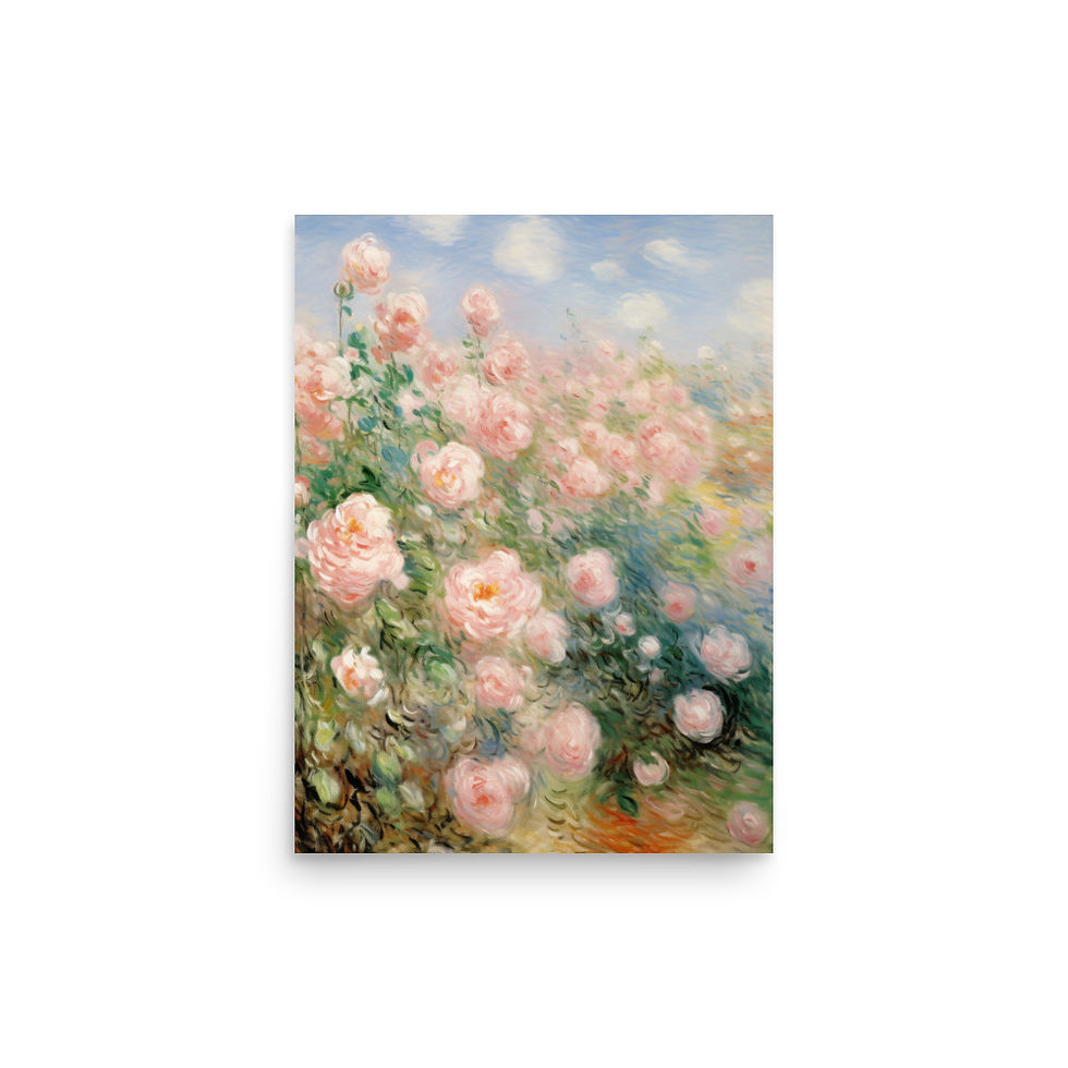 Thumbnail: Pink Roses Impressionist Poster