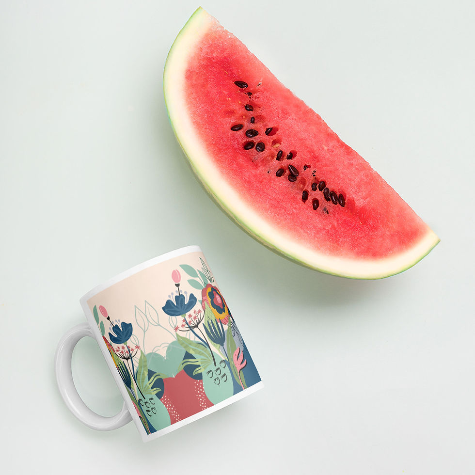Thumbnail: Magical Floral White glossy mug