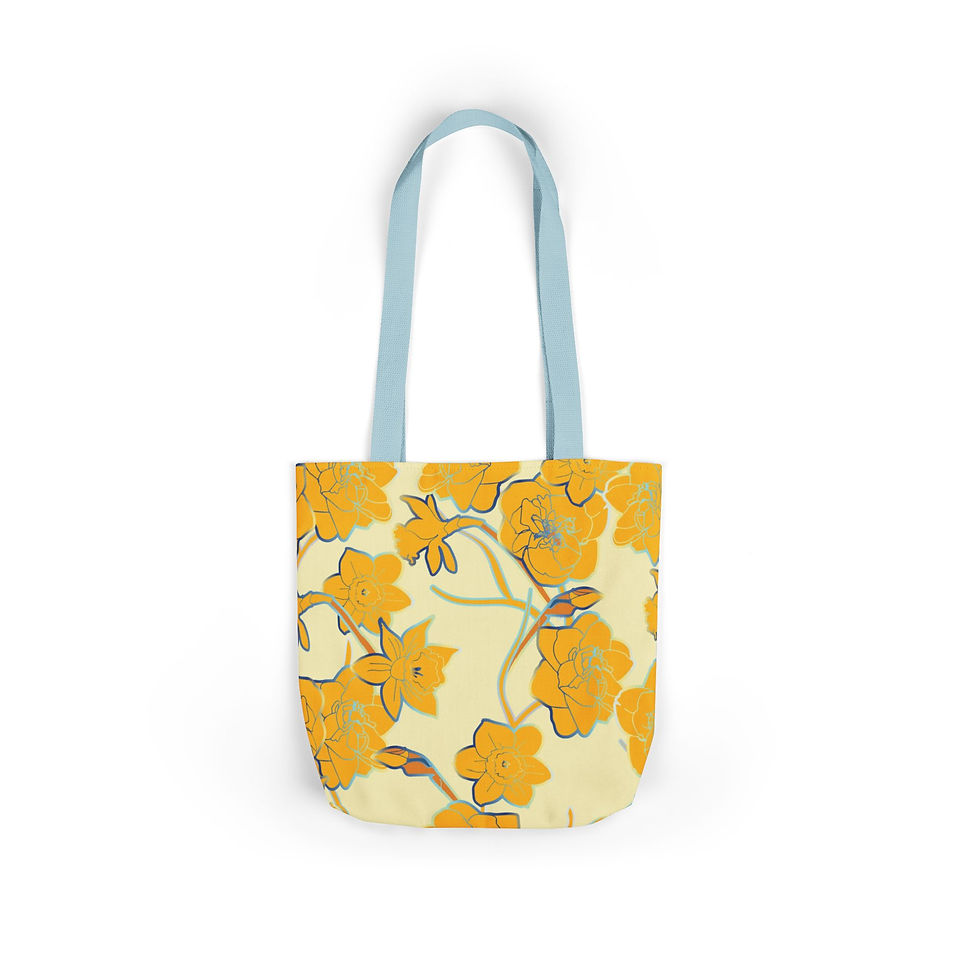 Thumbnail: Summer Garden Cheerful Floral Canvas Tote Bag 