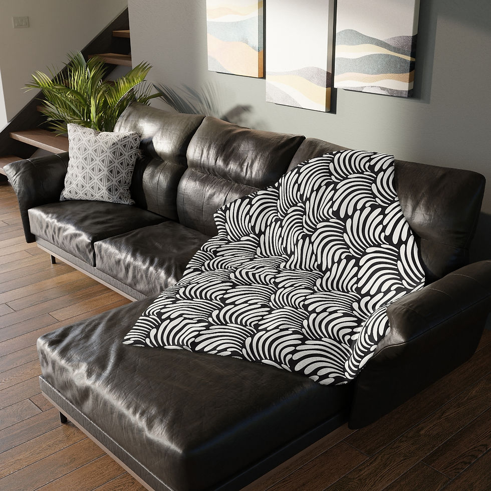 Thumbnail: Palona Velveteen Minky Blanket (Two-sided print)