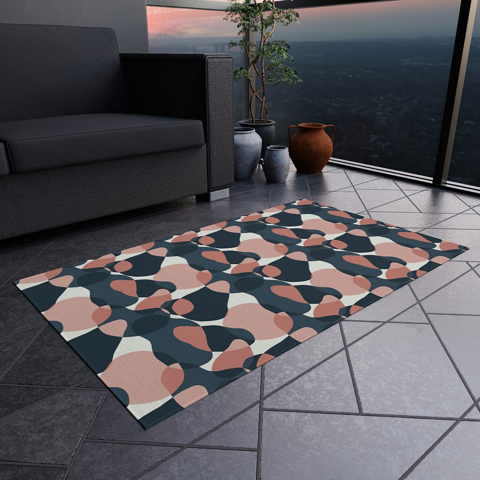 Thumbnail: Navy Pink Outdoor Rug