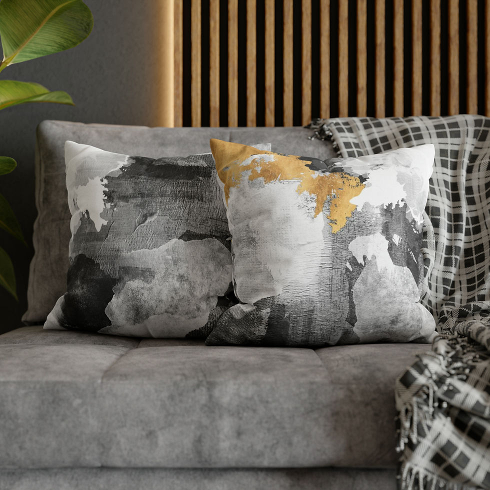 Thumbnail: Abstract Natural 4 Spun Polyester Square Pillow Case