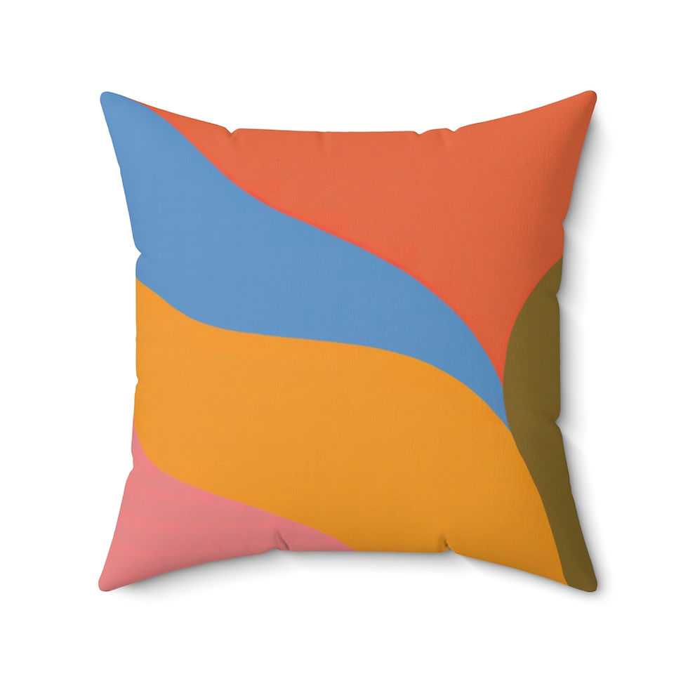 Thumbnail: Abstract Rainbow  Spun Polyester Square Pillow
