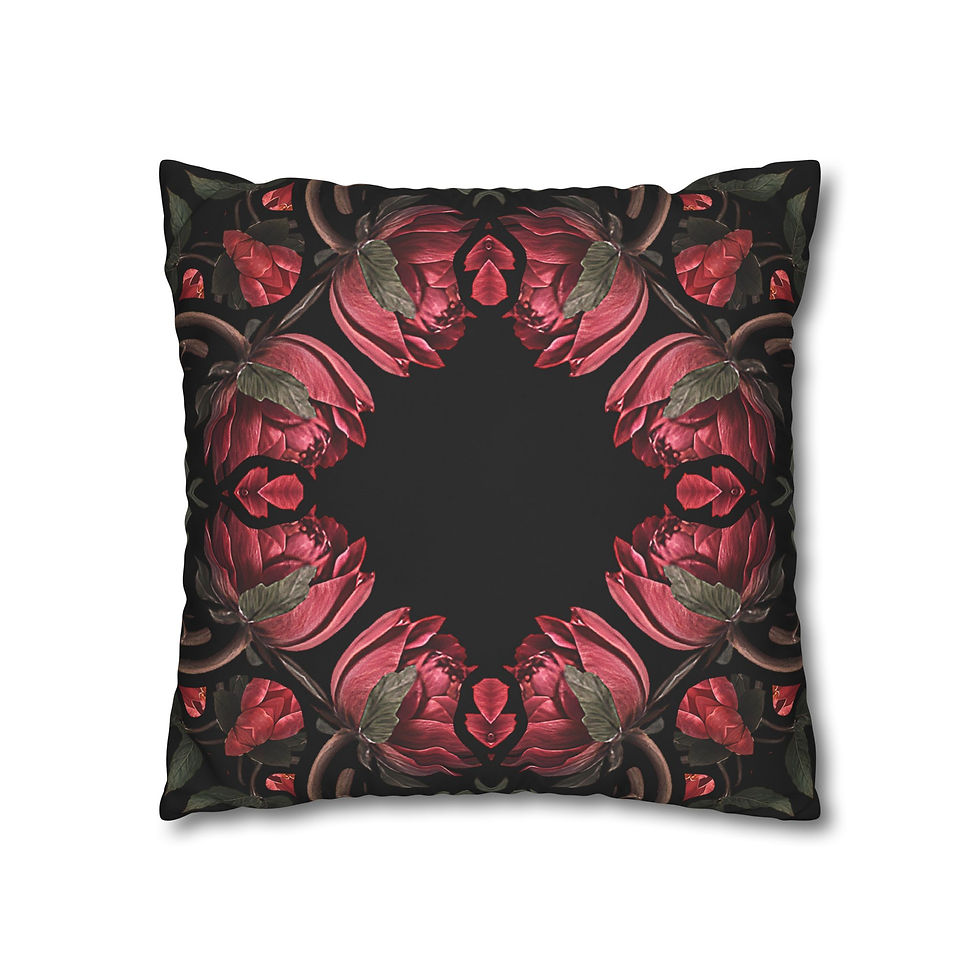 Thumbnail: Midnight Roses Floral Pillowcase for Cozy Home Decor