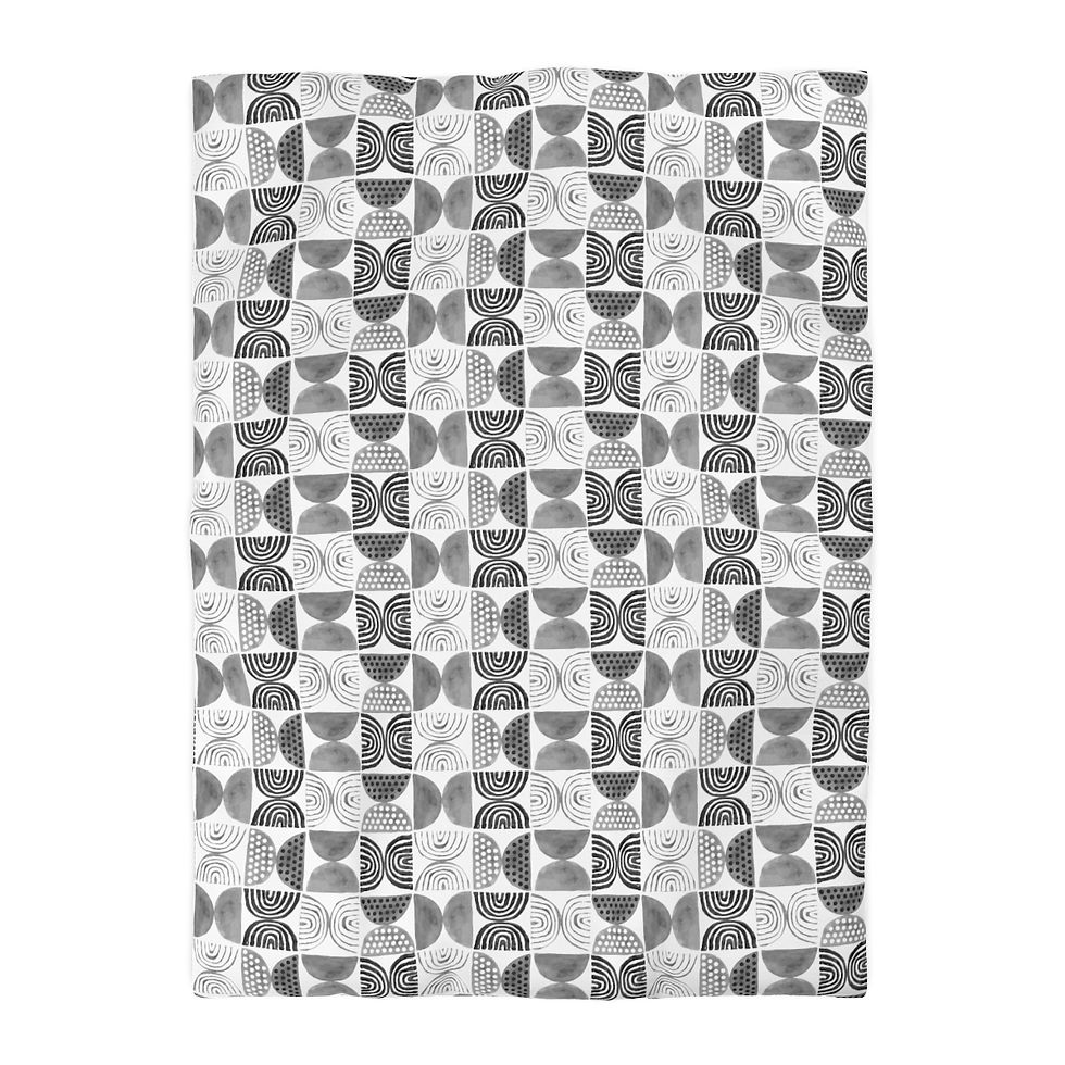Thumbnail: Circles and Shapes Microfiber Duvet Cover