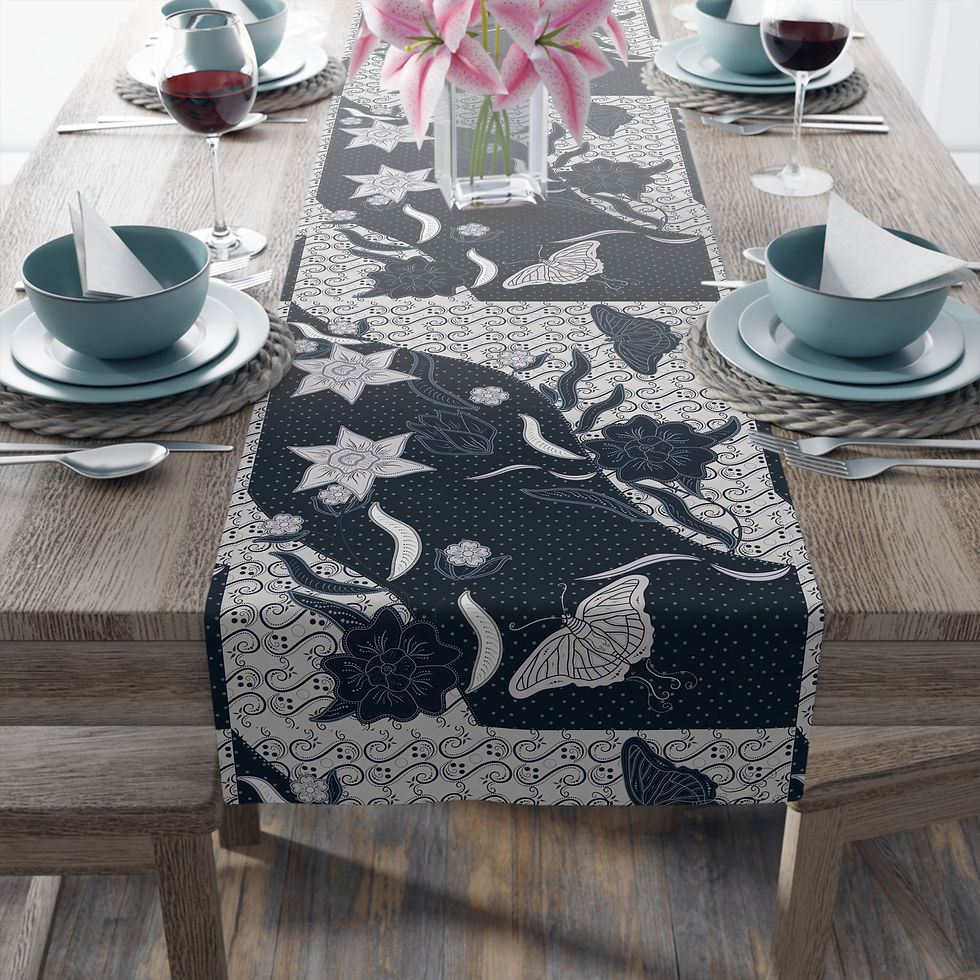 Thumbnail: Traditional Batik Table Runner - Cotton Blend for Dining Decor