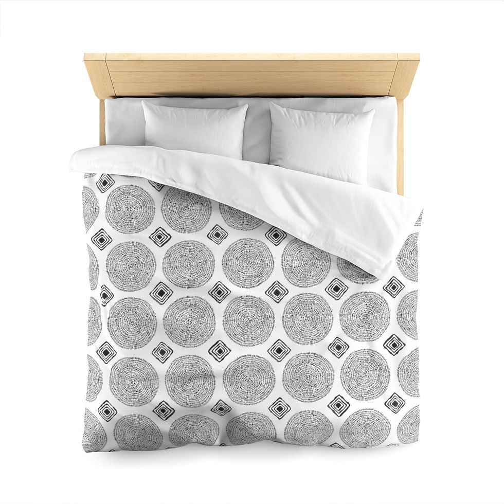 Thumbnail: Circles and Shapes B Microfiber Duvet Cover