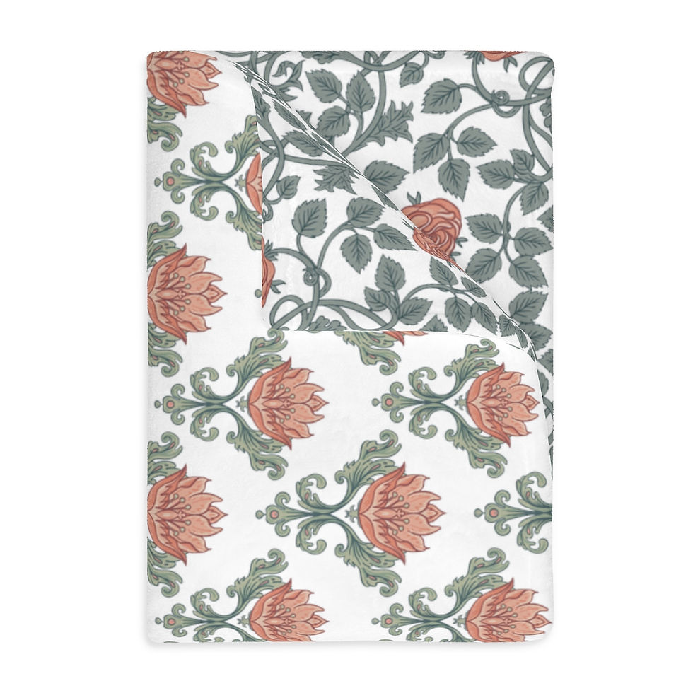 Thumbnail: Morris Velveteen Minky Blanket (Two-sided print)