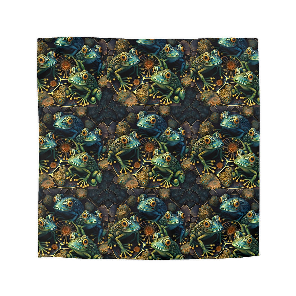 Thumbnail: Artistic Frogs #4 Microfiber Duvet Cover