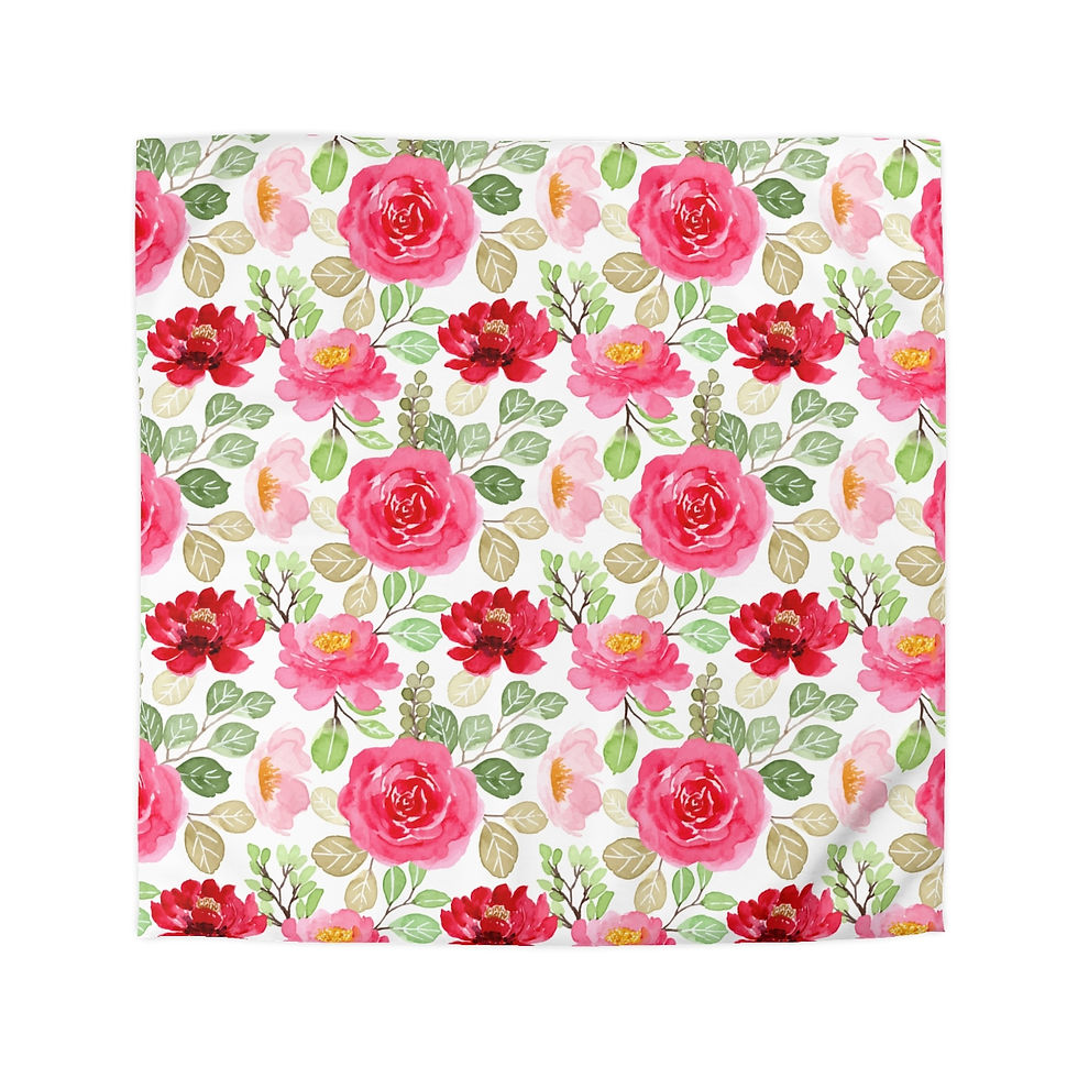 Thumbnail: Pink and Red Microfiber Duvet Cover