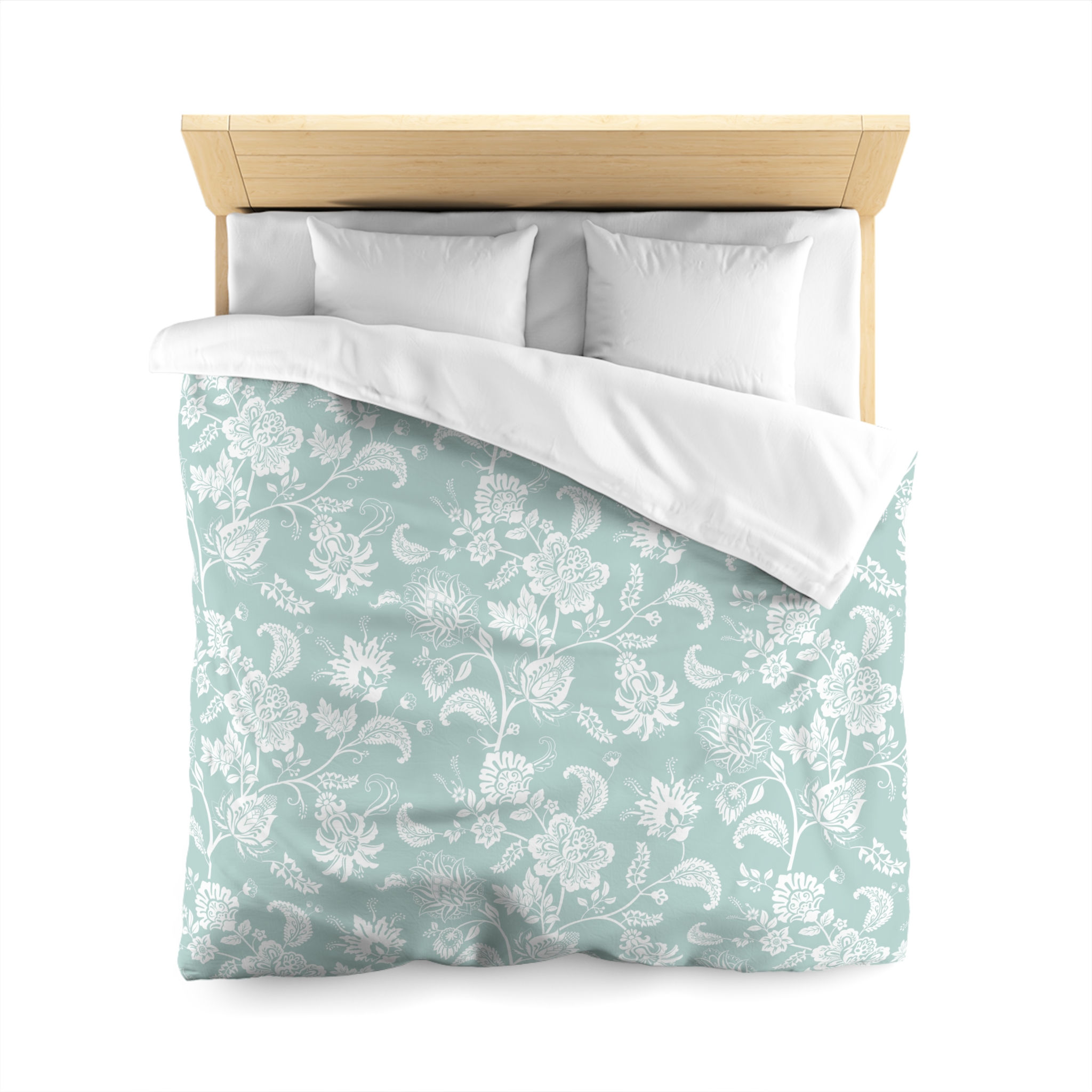 Dempsey Blue Mountain Stream Charming Floral Microfiber Duvet Cover