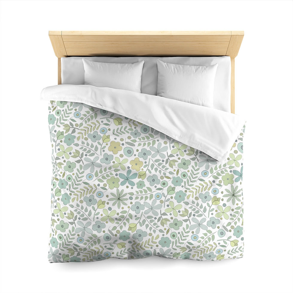 Thumbnail: Greenery Microfiber Duvet Cover