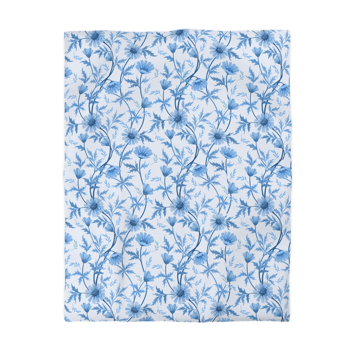 Sarina Blue Floral Microfiber Duvet Cover