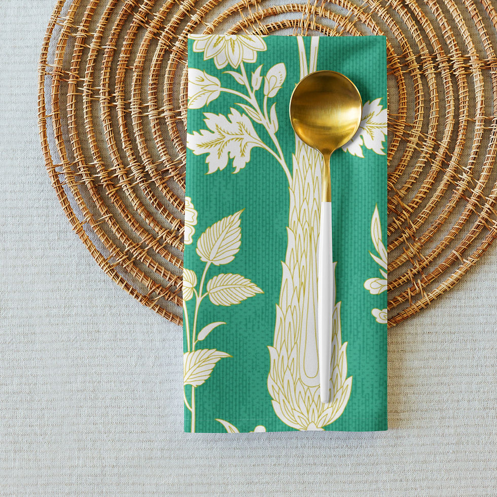 Thumbnail: Malabar (Green Sunshine) Cloth napkin set