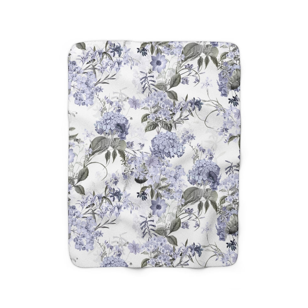 Thumbnail: Lavender Hydrangea Sherpa Fleece Blanket