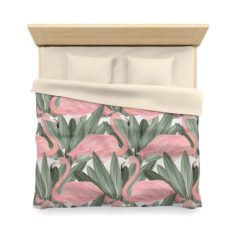 Thumbnail: Pink Flamingo Microfiber Duvet Cover