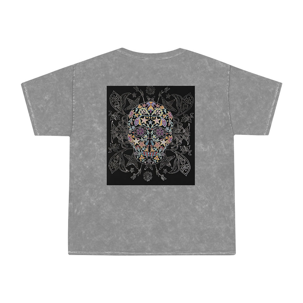 Thumbnail: Skeleton Lace Unisex Mineral Wash T-Shirt