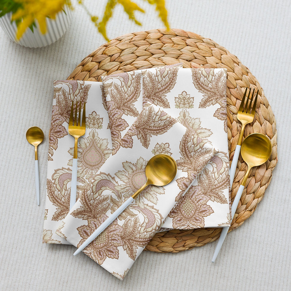 Thumbnail: Gold Damask Cloth napkin set