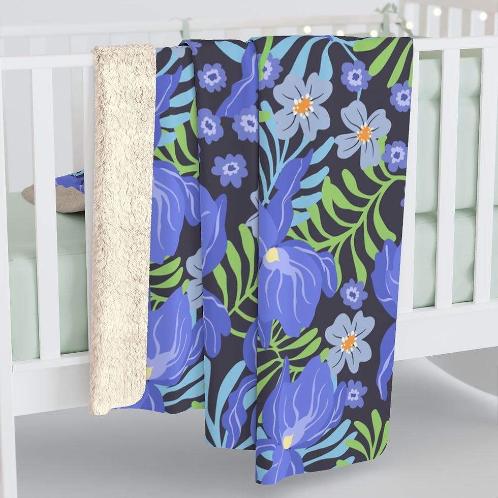 Thumbnail: Vivid Blue Sherpa Fleece Blanket