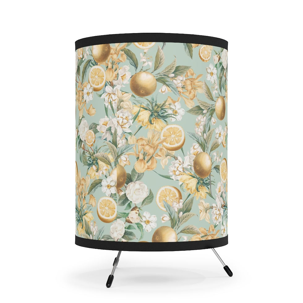 Thumbnail: Traditional Lemon and Floral on Sage Tripod Lamp